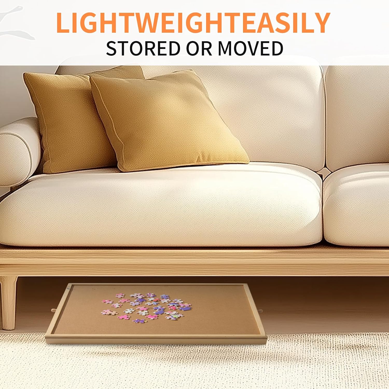 Small Puzzle Board 17.1 X 13.4 Inch Puzzle Table - Suitable for Personal Small Jigsaw Puzzles Table with 2 Storage Drawers,Portable Lightweight Jigsaw Puzzle Board(100-300Pcs)