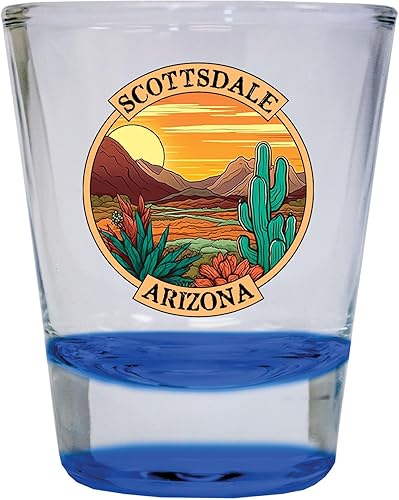 Miniatura 8 de R and R Imports Scottsdale Arizona Design A Souvenir - Vaso de chupito redondo transparente de 1.5 onzas