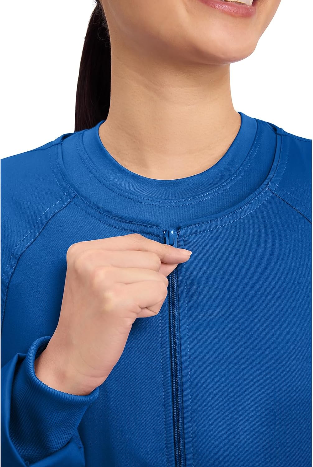 Cherokee Zip Front Scrub Jackets for Women, 3 Pockets, 2-Way Stretch, Soft, Breathable,Brushed Twill - 4315 - Image 3