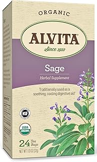 Alvita Organic Sage Herbal Tea - Made with Premium Quality Organic Sage Leaves, And Peppery Fragrance with Mild Astringent...