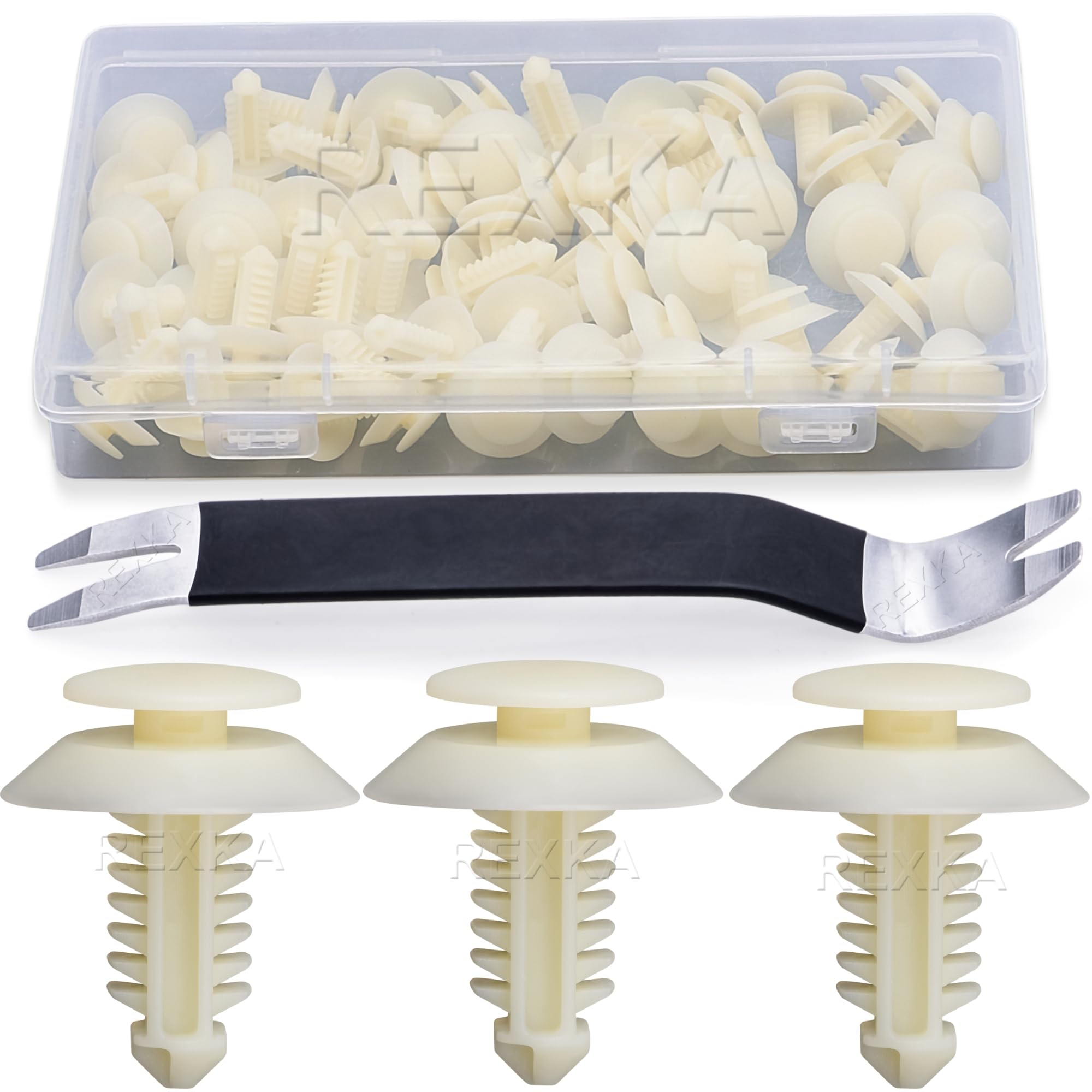 Rexka 51pcs Door Panel Retainers Clips Compatible with Ford N802900 Explorer F-150 F-250 F-350 Mustang Ranger - Multipurpose Auto Trim Panel Body