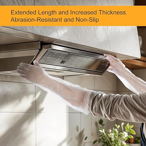 Miniatura 7 de 10 guantes de limpieza de manga larga, guantes desechables de 21 pulgadas de longitud al codo, guantes de protección limpios para tareas domésticas,