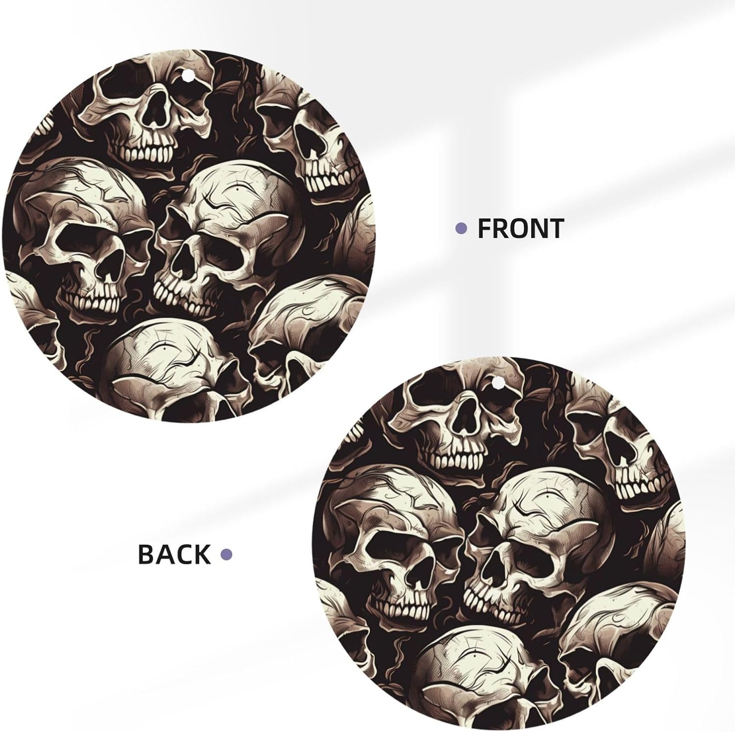 Car Air Freshener 24 PCS skulls pattern Hanging Car Air Fresheners Auto Interior Decor Card Freshener Strong Scented Card Lavender Cars Scents for Office Bedroom Close Drawer Round Shape