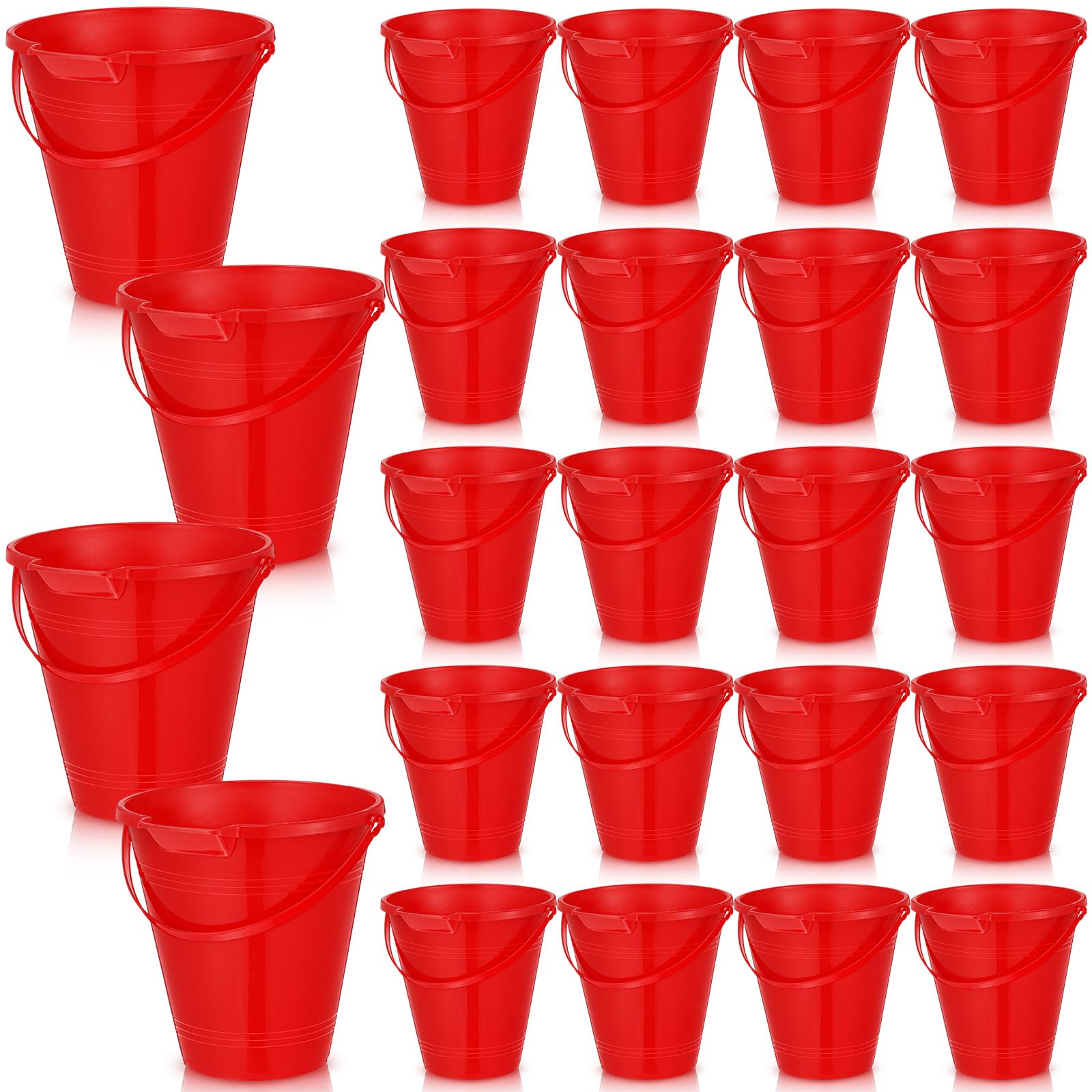 Photo 1 of Beeveer 20 Pcs Plastic Beach Pail 9 Inch Small Sand Bucket Colored Beach Pails Set Beach Toy Building Beach and Sandbox Toys for Summer Beach Toys Practical Gift Party Favor