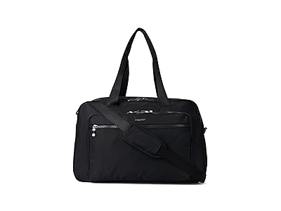 Baggallini Getaway Split Case Duffel Weekender/Overnight Luggage Black Twill, Nylon