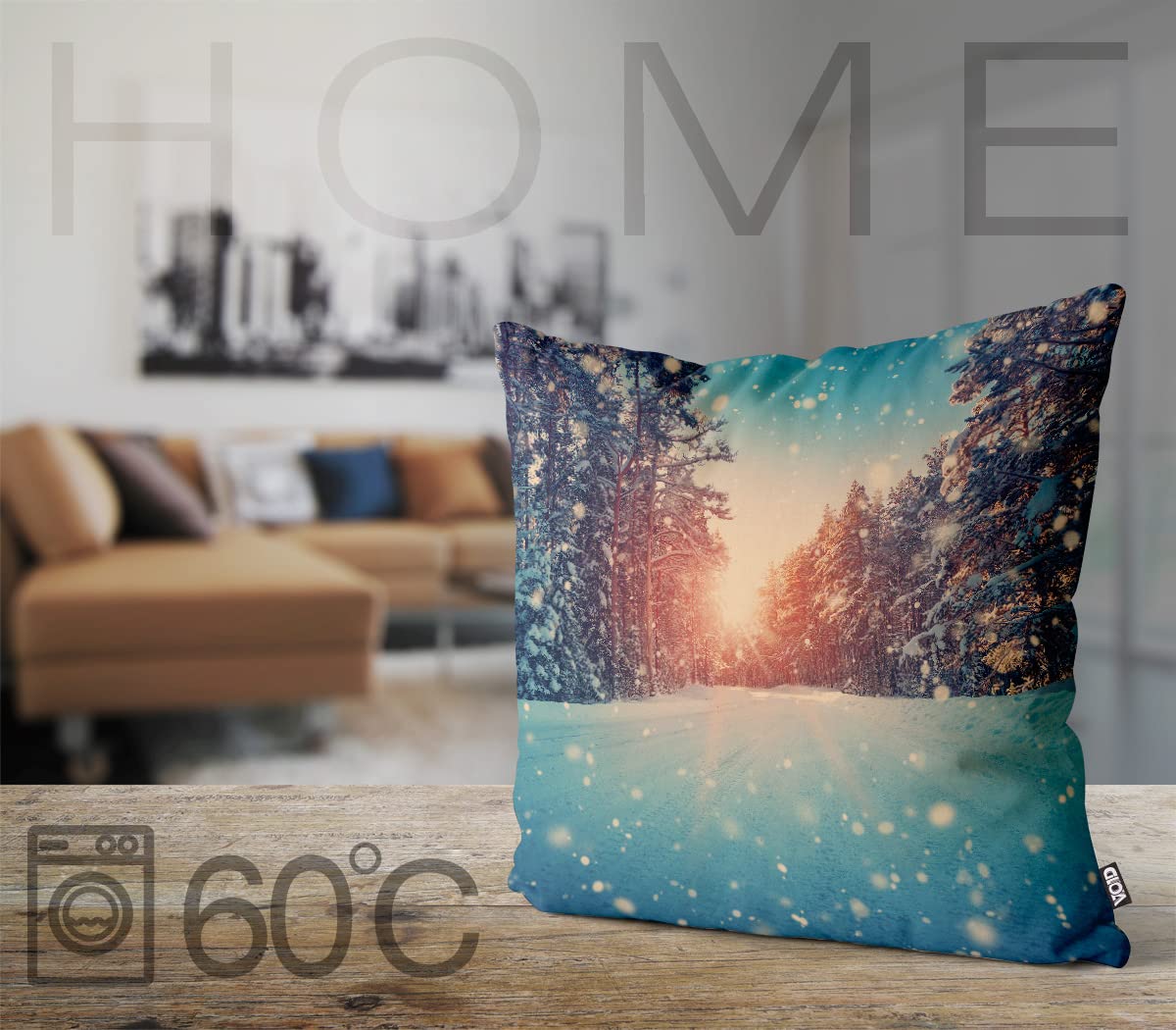 Cuscino VOID Natale Foresta 50x50 Cm – Federa In Poliestere Impermeabile Per Esterno E Interno - 2