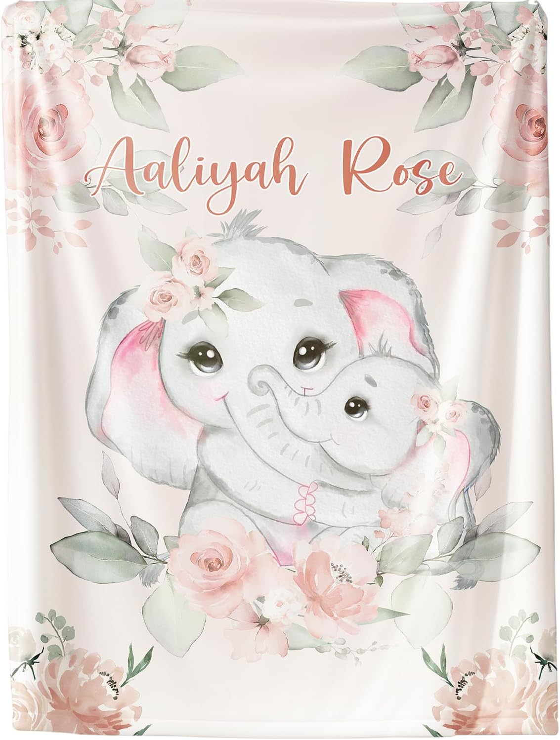 Personalized Floral Baby Blanket - Newborn Milestone Blanket - Custom Baby Throw- Personalized Baby Blankets for Girls