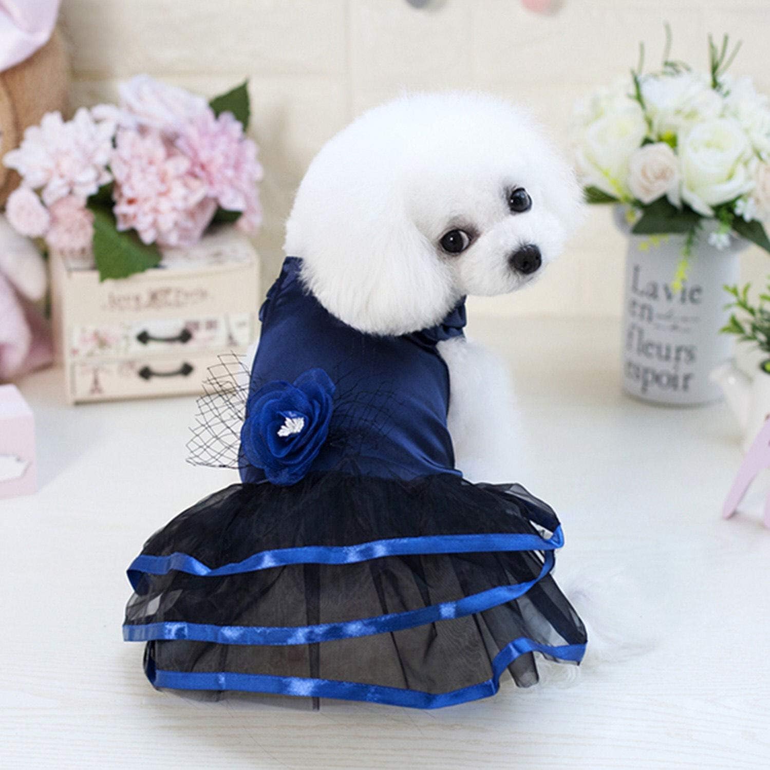 PETnSport Pet Doggie Summer Formal Dress Dog Clothes Soft and Breathable Clothing Machine Washable