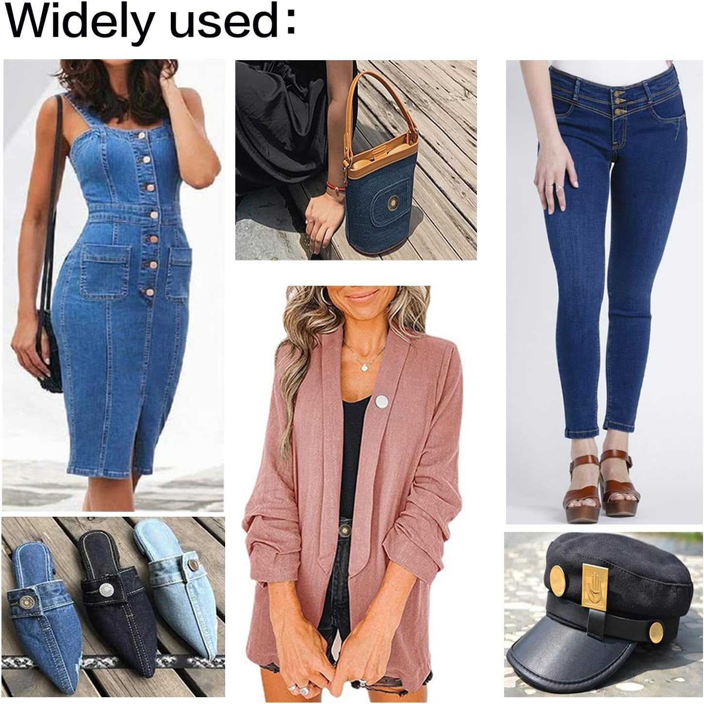 6pcs Silver Buttons pins for Loose Jeans, 17 mm No-Sew Nailess Removable Metal Jeans Buttons Replacement, Adjustable Metal Pants Button Tightener,Repair Combo Thread Rivets and Screwdrivers - Image 6