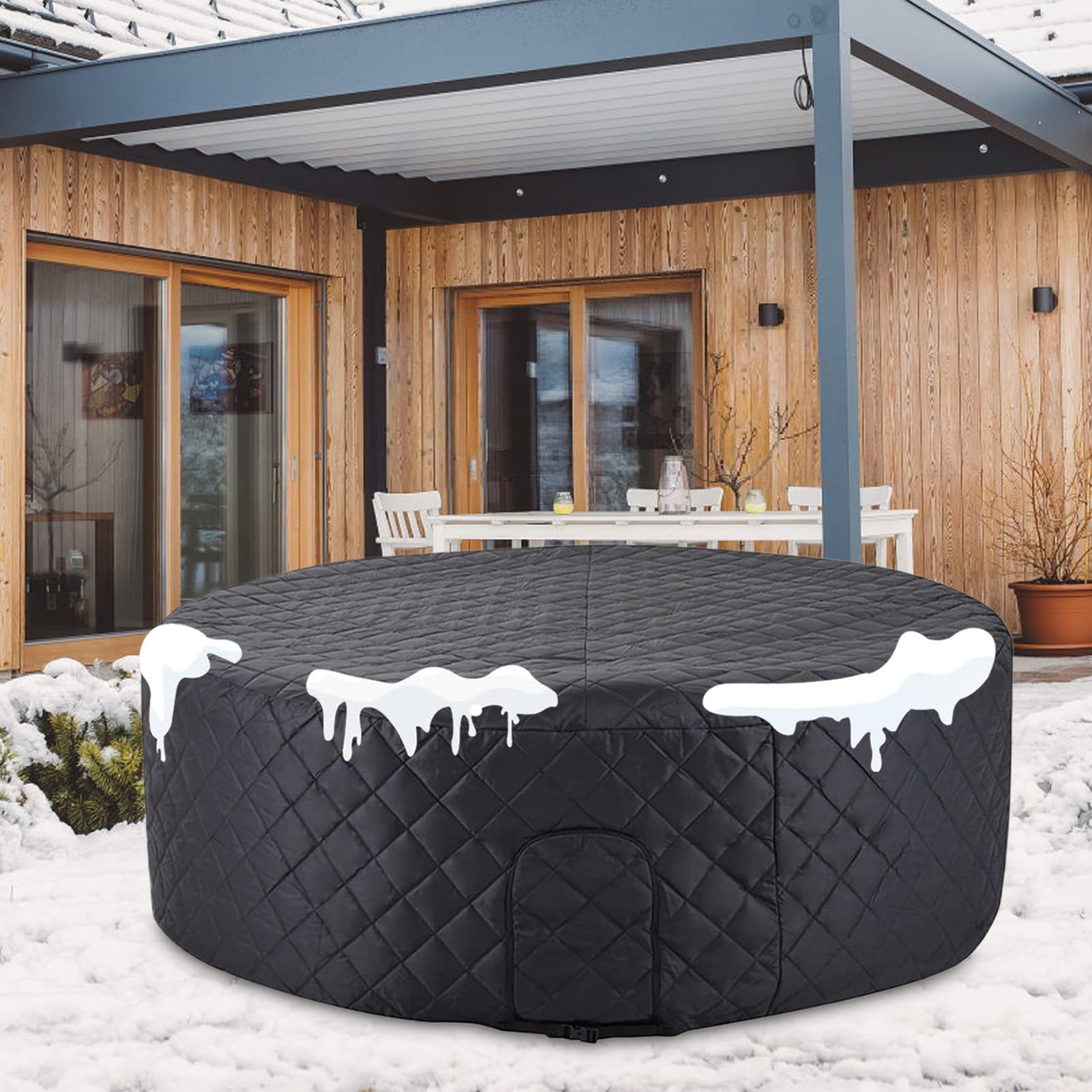 Przenośna osłona do spa, termoizolacyjna ochrona zimowa, 130 cm, nadmuchiwana osłona do instalacji na podwórku, tarasie, w ogrodzie, domu, wysokiej jakości, odporna na warunki atmosferyczne tkanina