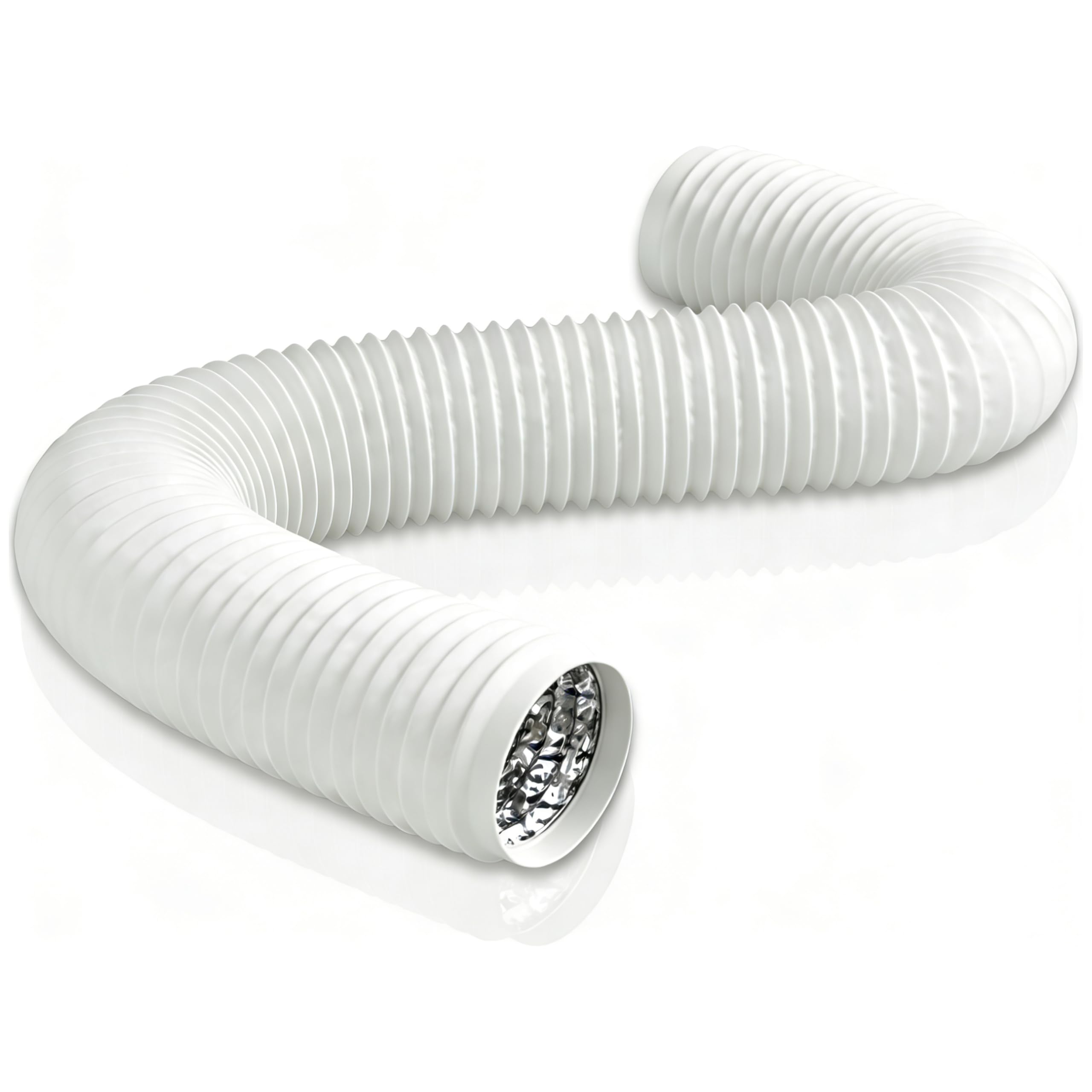 Aygrochy Weiß PVC Abluftschlauch 150mm, 6 Meters Lüftungsschlauch für Mobile Klimaanlage, Trockner, Abluftventilator, Abzugshaube, Belüftungssystem