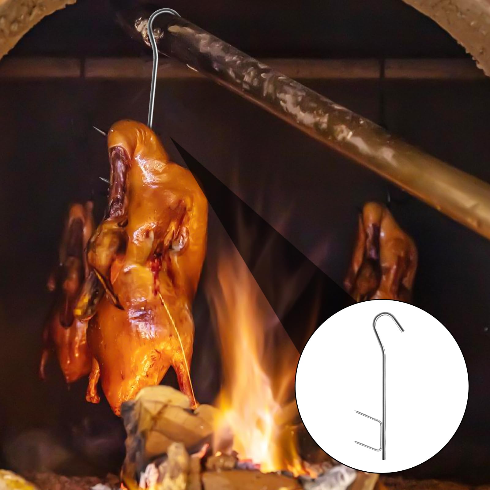 Vegena 10 Stuks Rookhaken, Vis-rookhaken, Haken Voor Het Roken Van Vis,  Roestvrij Staal, Forel, Roestvrijstalen Haken, Slagerhaken Voor Koud  Grillen En Warm Roken, image size:1600x1600