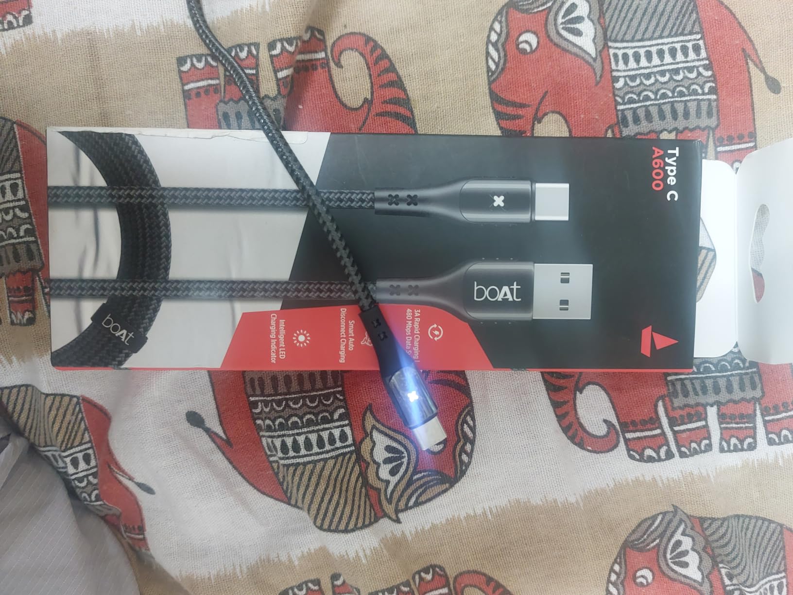 boAt Type C A600 Smart Auto Disconnecting Cable with LED Indicator