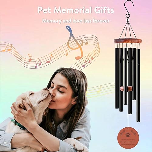 Miniatura 2 de FourAngels - Campanillas de viento conmemorativas para perros, 32 pulgadas, regalo de condolencias para la pérdida de perro