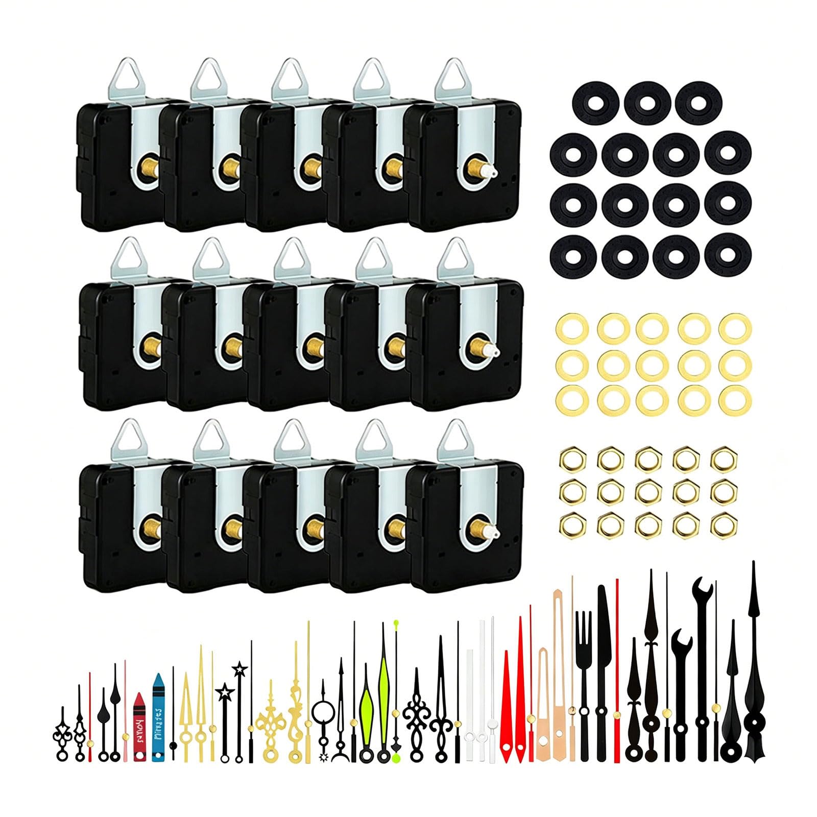 NRVTRE 1Set Quartzs Diys Wall Clock Movement Mechanism Battery Operated Silents Clocks Set Diys Repair Parts Replacement Wall Clock Movement Mechanism Battery Operated Repair Parts