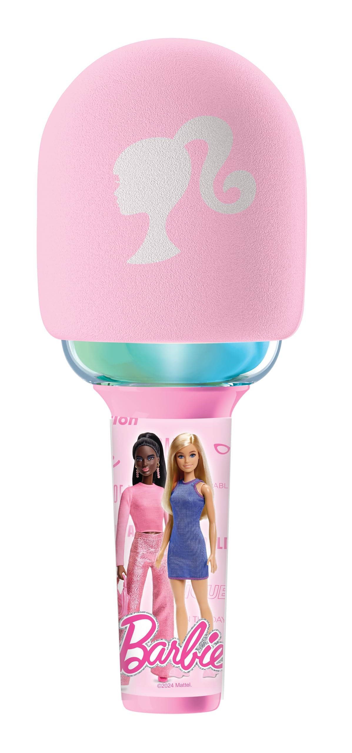 Lexibook MIC280BB Barbie Bezprzewodowy Mikrofon z Głośnikiem i Światłami, 4 X Modyfikator Głosu, Efekty Świetlne Wielokolorowe, Akumulator, Jeden Rozmiar, MIC280BB
