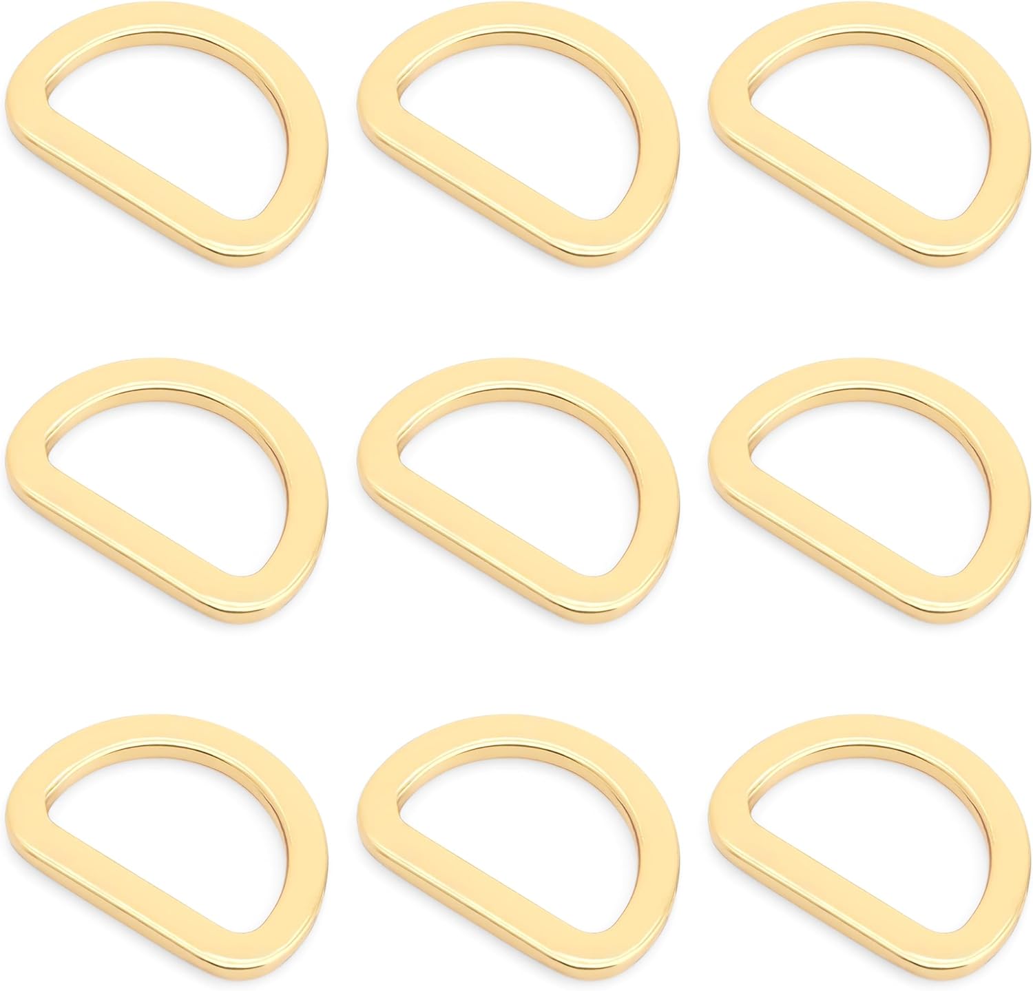 CRAFTMEMORE D Rings Purse Loop Flat Metal D-Ring Heavy Duty Findings for Craft Bag Belt 10 Pack PTDF
