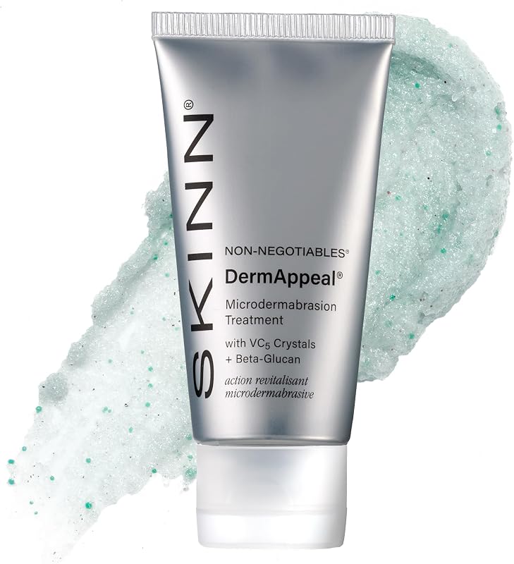 SKINN DermAppeal® Microdermabrasion Facial Scrub for Men & Women - 2oz | Anti-aging Exfoliating Scrub with Vitamin C & Fruit Enzymes - Brightens, Smooths Wrinkles & Dull Skin
