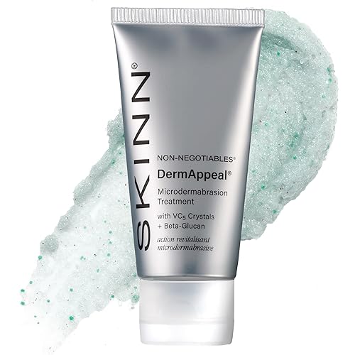 SKINN DermAppeal Microdermabrasion Facial Scrub - Anti-Aging Face Exfoliating Treatment for Dark Spots, Wrinkles & Dull Skin - Men & Women Brightening Exfoliator with Vitamin C & Fruit Enzymes - 2oz