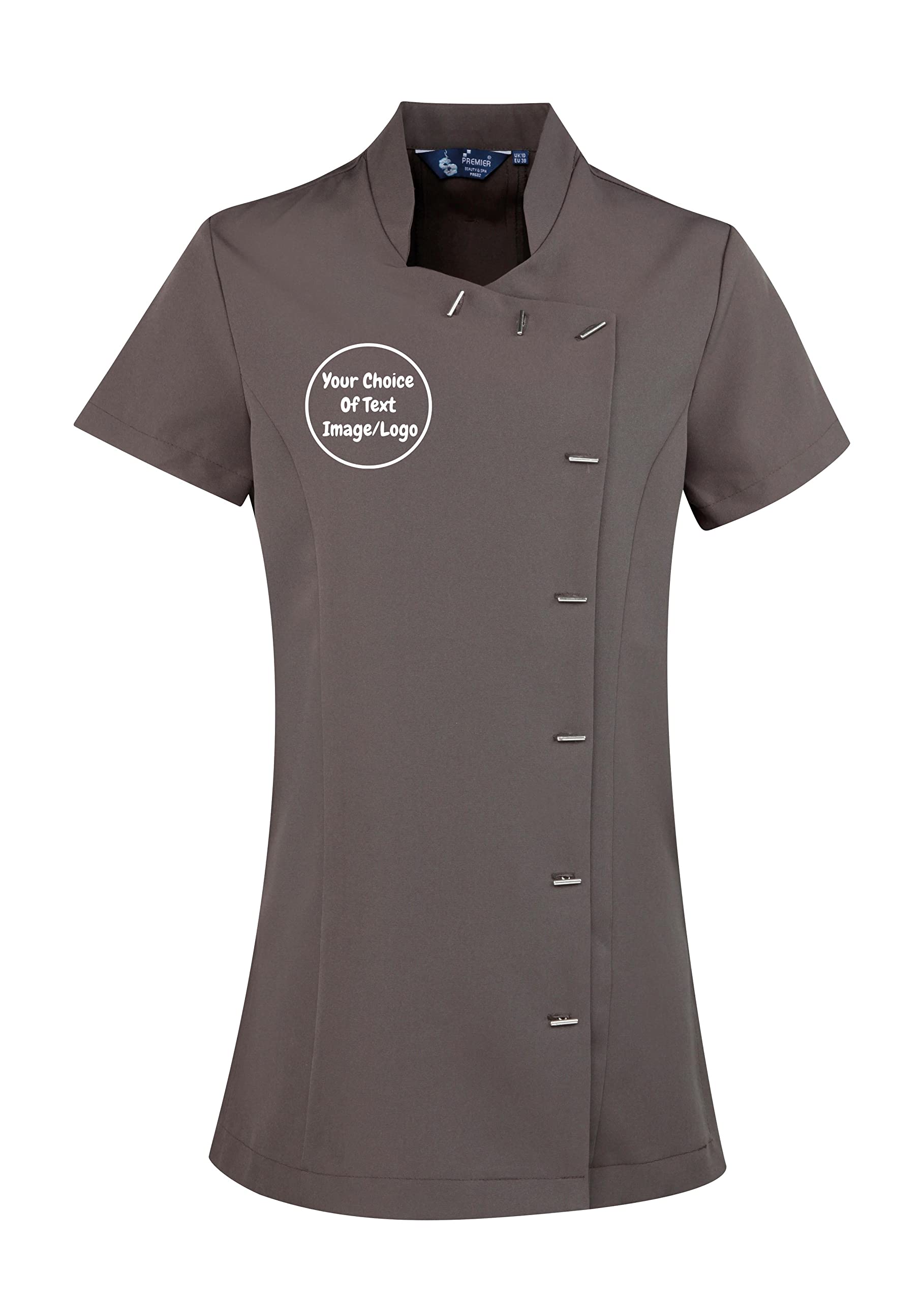 Custom Personalised Beauty & Spa Tunic. Supplied Plain Or With Your Choice Of Embroidered Text Or Logo