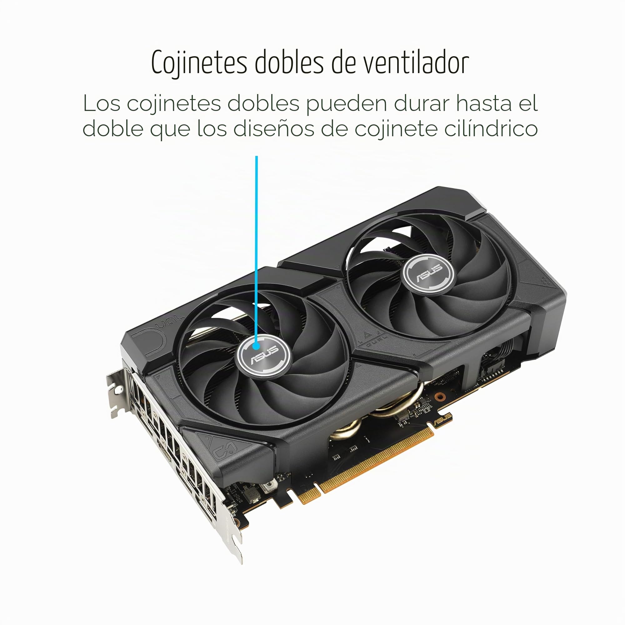 ASUS Dual Radeon RX 7600 EVO OC Edition - Tarjeta gráfica (PCIe 4.0, 8 GB GDDR6, HDMI 2.1, DisplayPort 1.4a, diseño de 2,5 Ranuras, Ventiladores Axial-Tech, GPU Tweak III)
