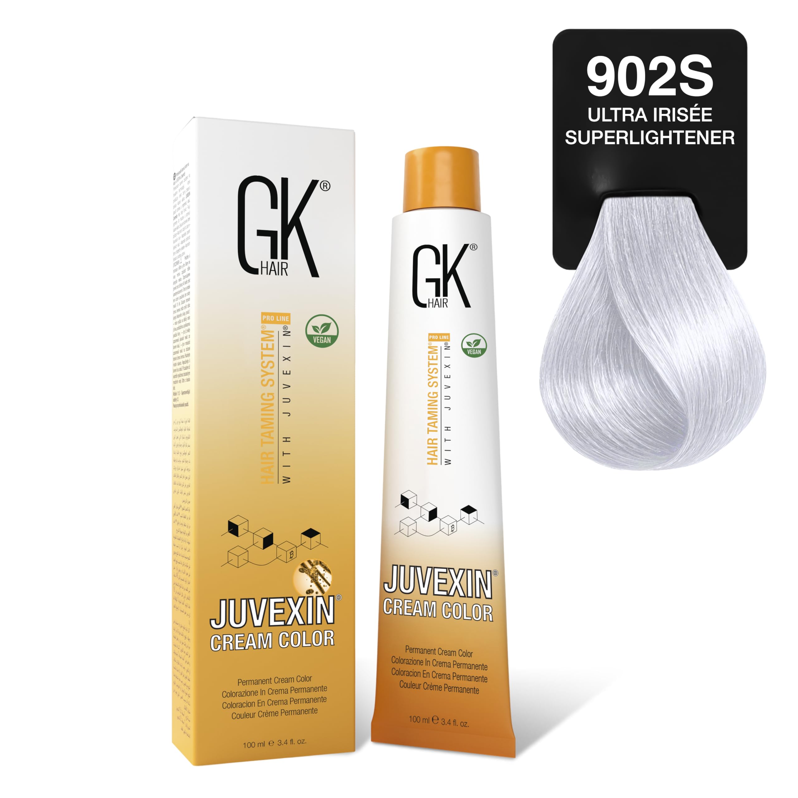 GK Hair Ultra Irisée Superlightener 902S Hair Color 100ml | Haarfarbe Creme zur individuellen Farbgestaltung mit cremiger Textur und einfacher Anwendung