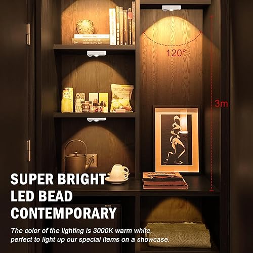 Miniatura 4 de Luz con sensor de movimiento para interiores, iluminación recargable para debajo del gabinete, luz nocturna regulable blanca cálida, luces debajo