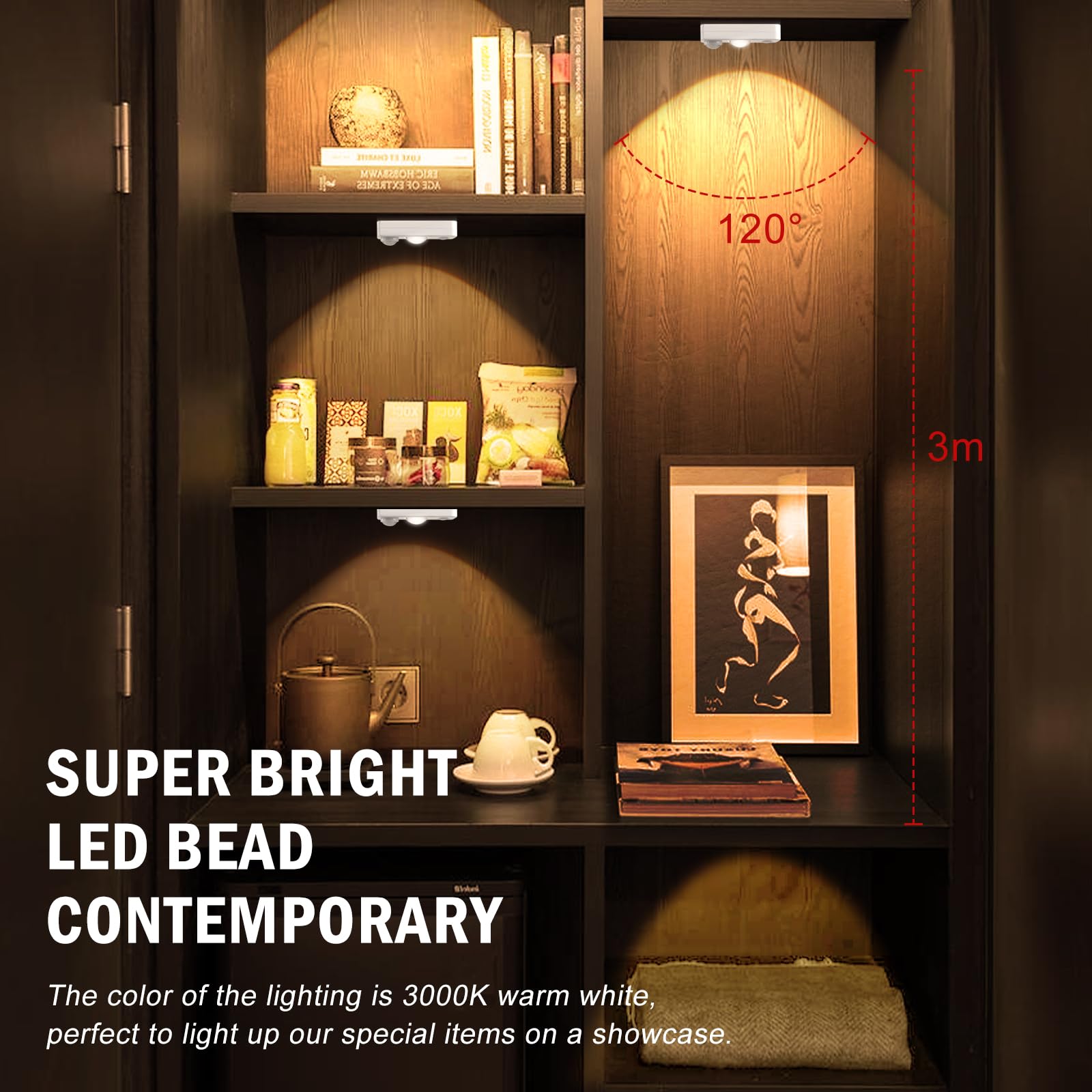 Snapklik.com : LEDLampsWorld LED Motion Sensor Puck Lights ...