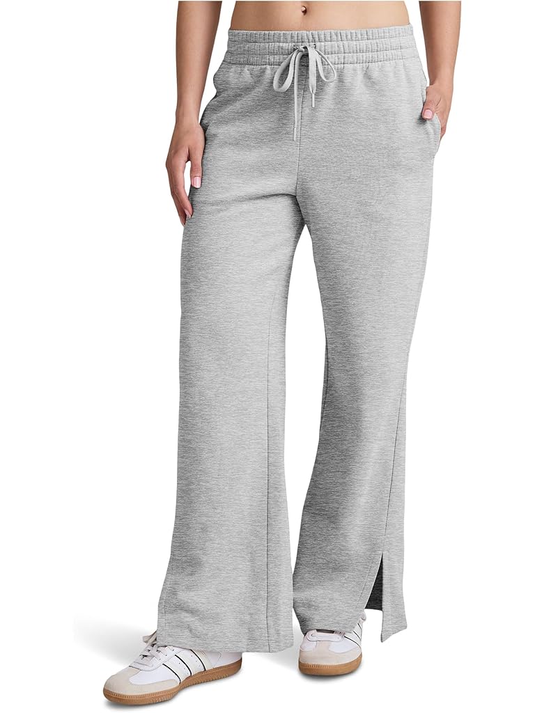 Gray Beyond Yoga Luxefleece Side Slit Wide Leg Pants