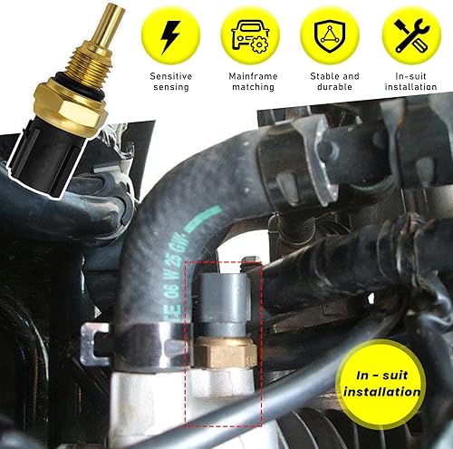 Miniatura 4 de Suvnie Sensor de temperatura de aceite, 1434050 Sensor de temperatura del refrigerante del motor compatible con algunos vehículos 2003-2015 y