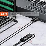 LEKATO USB Type-C MIDI Interface Cable Adapter with Input & Output Connecting Keyboard/Synthesizer for Editing Recording Professional Cord Windows/Mac Studio -6.5Ft, Black