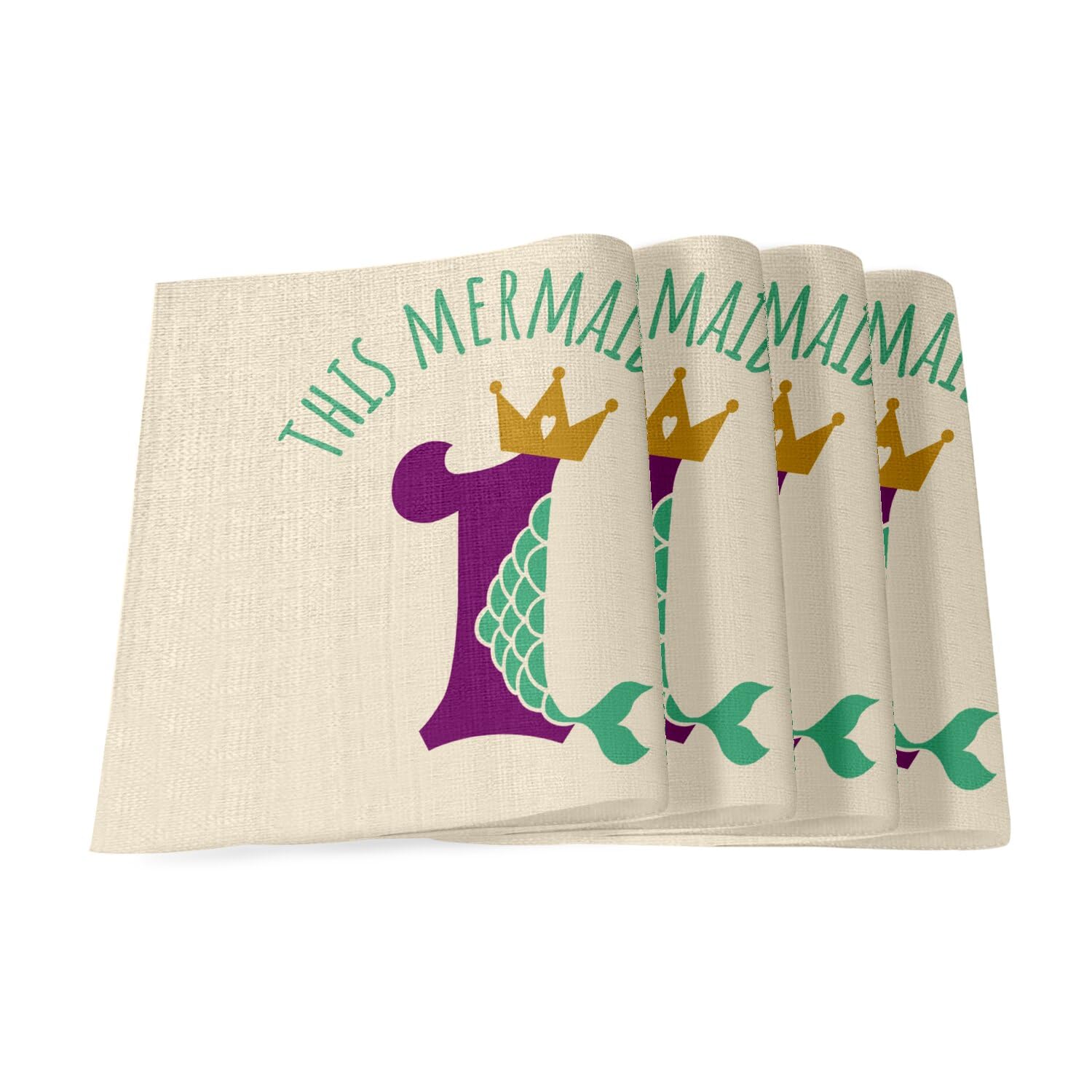 Set de table en lin lavable anti tache grand format pour anniversaire enfant