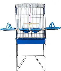 Viveiro Gaiola Para Calopsita Pássaros Triplex Confort Slim Azul Black