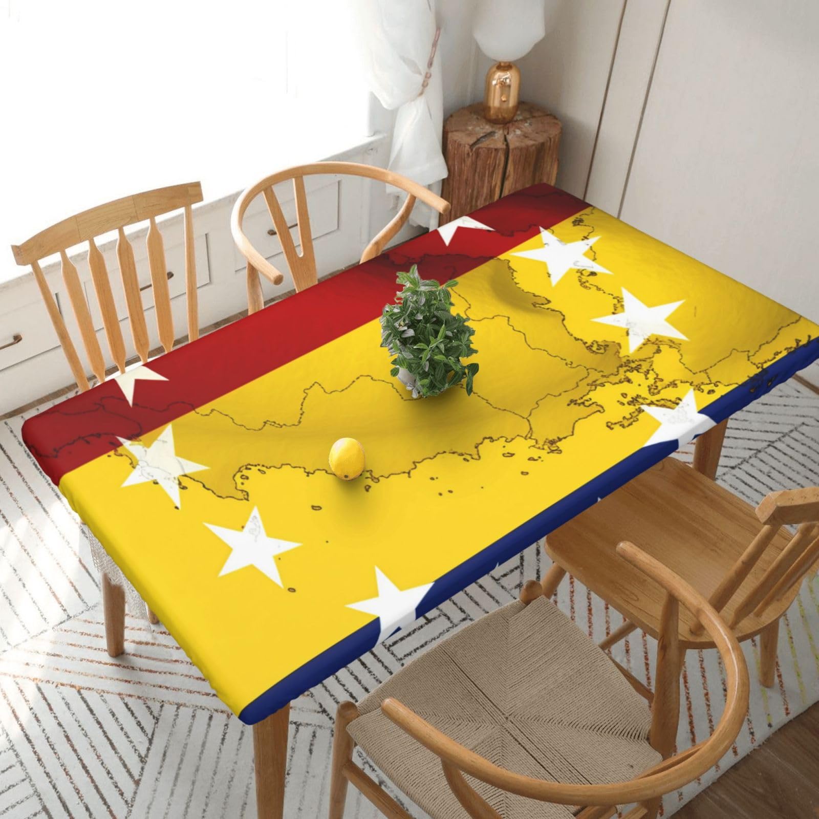 WPKJU Venezuela Flag Printed Tablecloths 5ft Rectangular Table Covers Washable Polyester Decorative Table Cloth for Dining Table Picnic Wedding