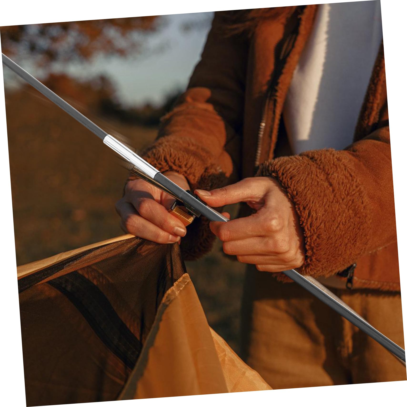 WOONEKY 2 pièces Kit Poteaux de Tente de Support et pour Camping Remplacement de Barres pour Tentes Accessoires Extérieurs Polyvalents