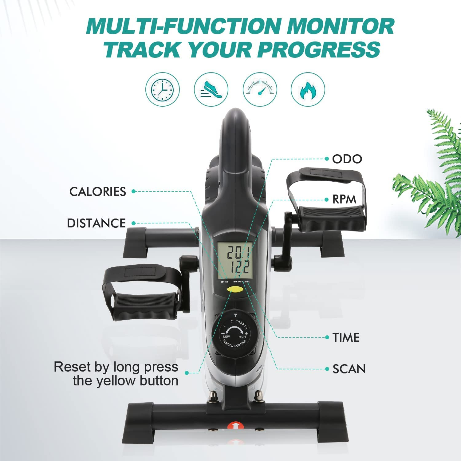 Mini Vélo Pédalier PROFUN – 8 Niveaux De Résistance Magnétique, Moniteur LCD – Pour Bras Et Jambes, à Domicile