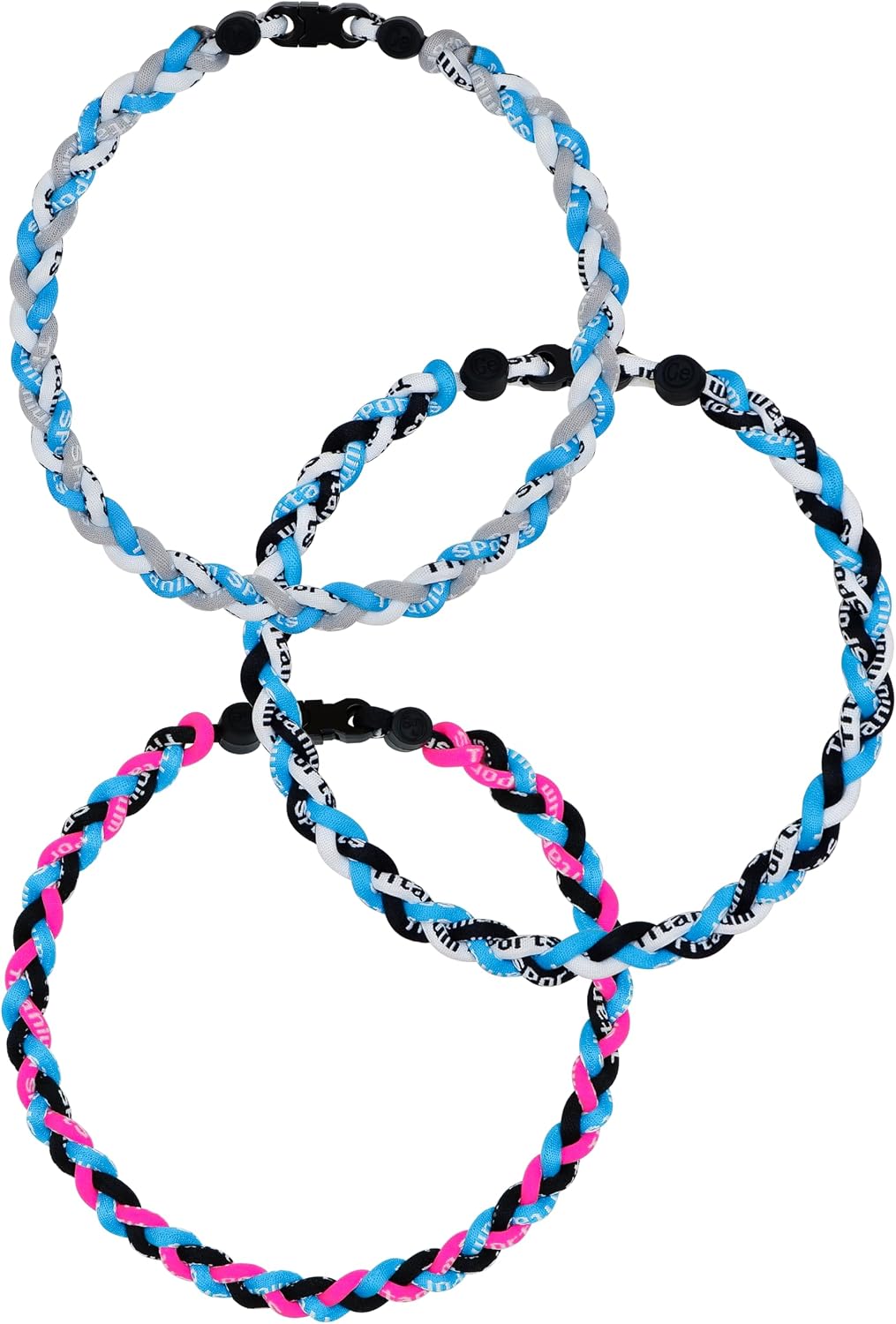 3 pcs Baseball Rope Necklaces, League Team Colors Braided Necklace, Baseball Team Gifts
