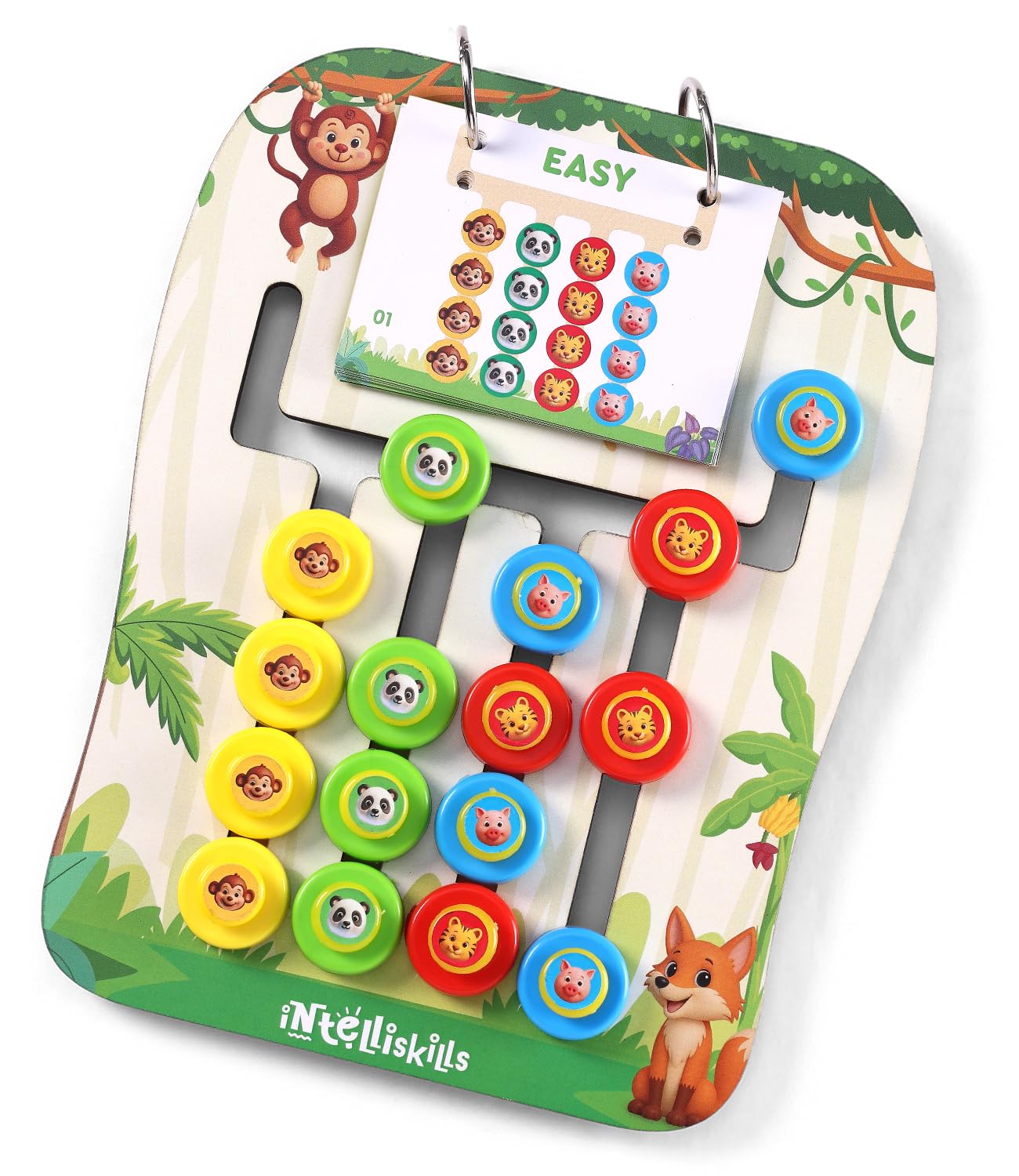 Intelliskills Premium Animal Pattern Puzzle Game for Kids, Wild Animals Theme, Learning Toy for Boys & Girls, Color and Pattern Matching, Logical Brain Game Preschool Activity, Ideal for Gifting-image-42