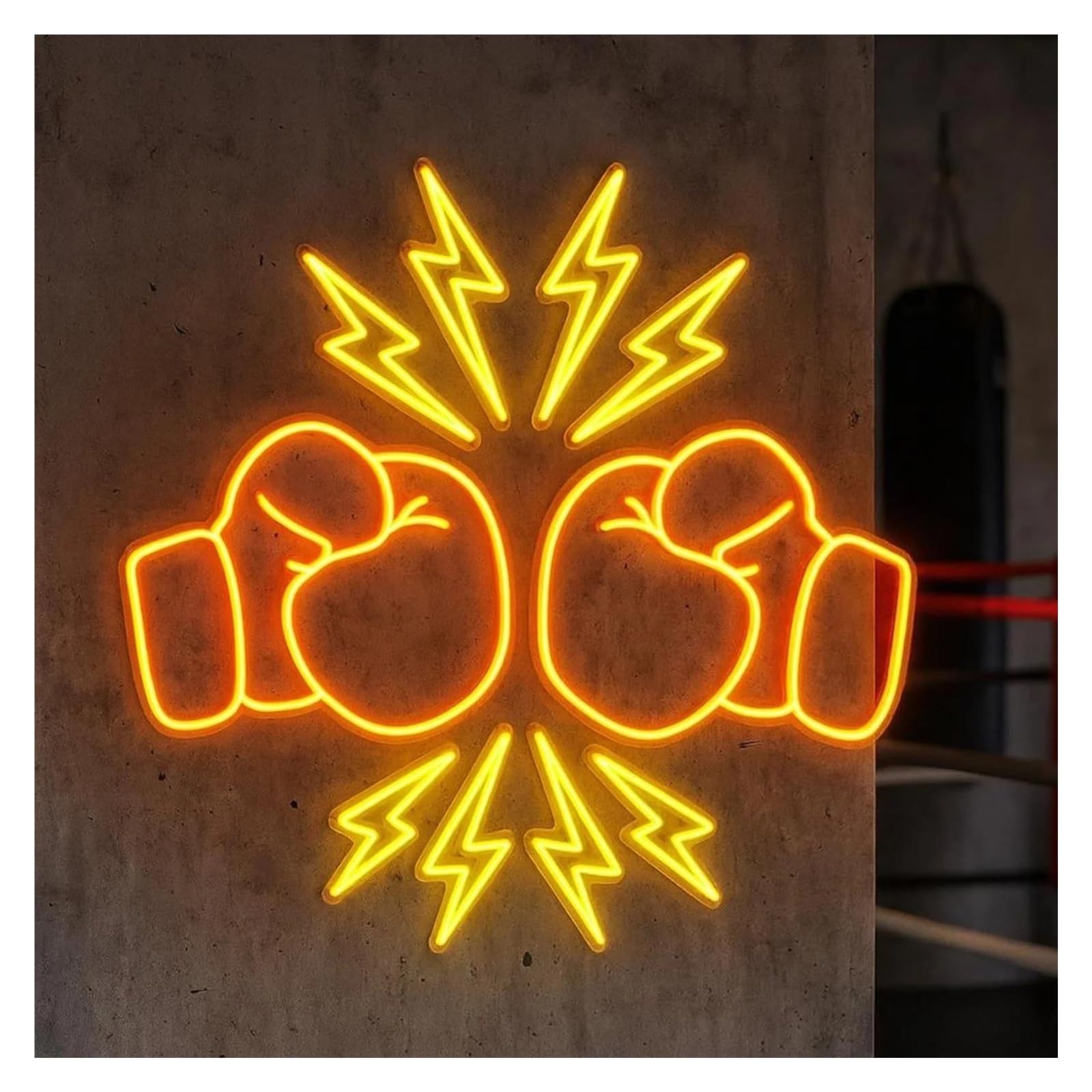 XENITE Hanging Art Neon Signs Boxing Glove Collision Neon Sign for Boxing Clubs, Gyms, and Men's-Only Spaces As Wall Decorations 55cm