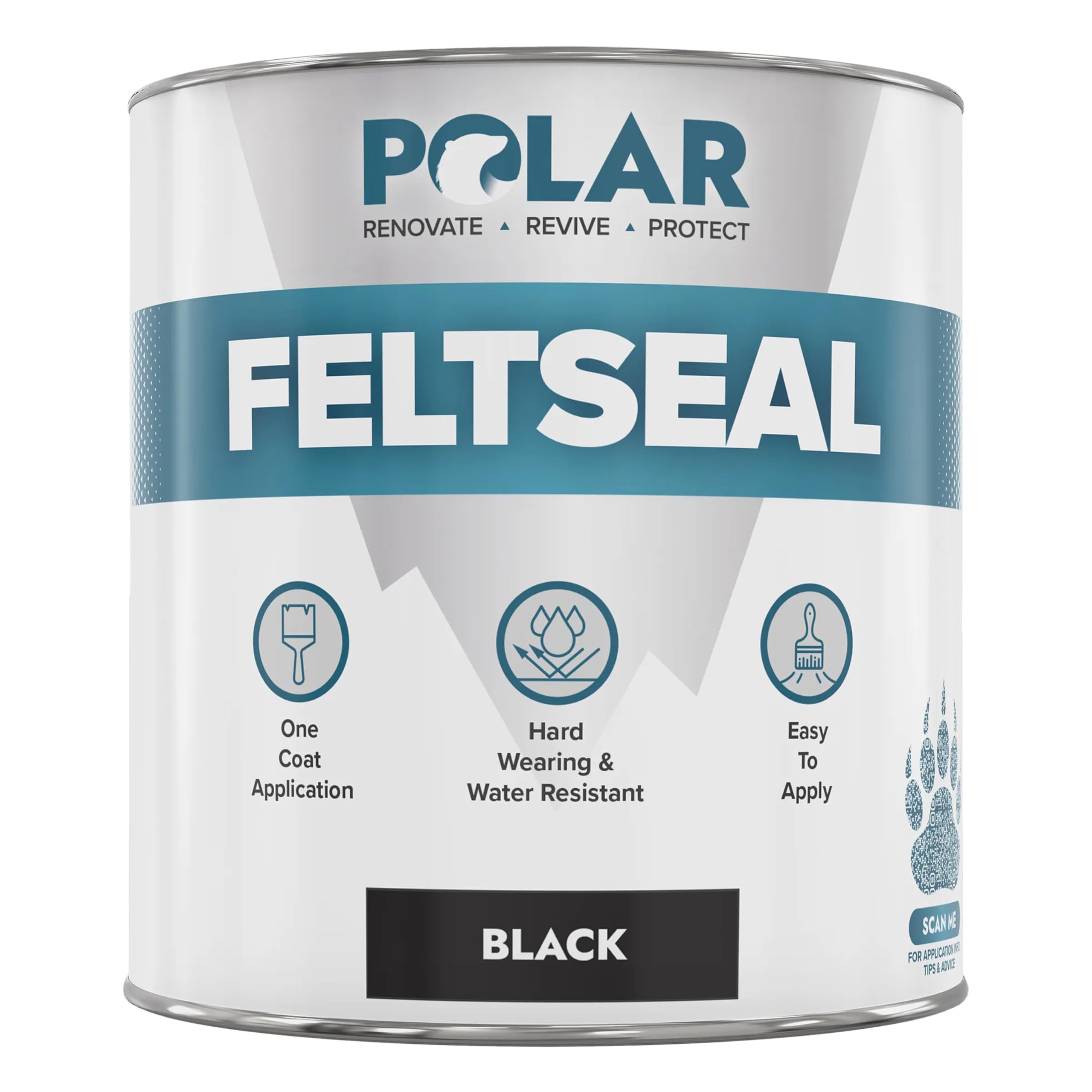 Polar Felt Seal - 500ml, Black - Waterproof Felt Sealant for Shed Roofs & Garage Roofs - One-Coat Repair - Prevent and Stop Leaks & Cracks - No Primer Needed