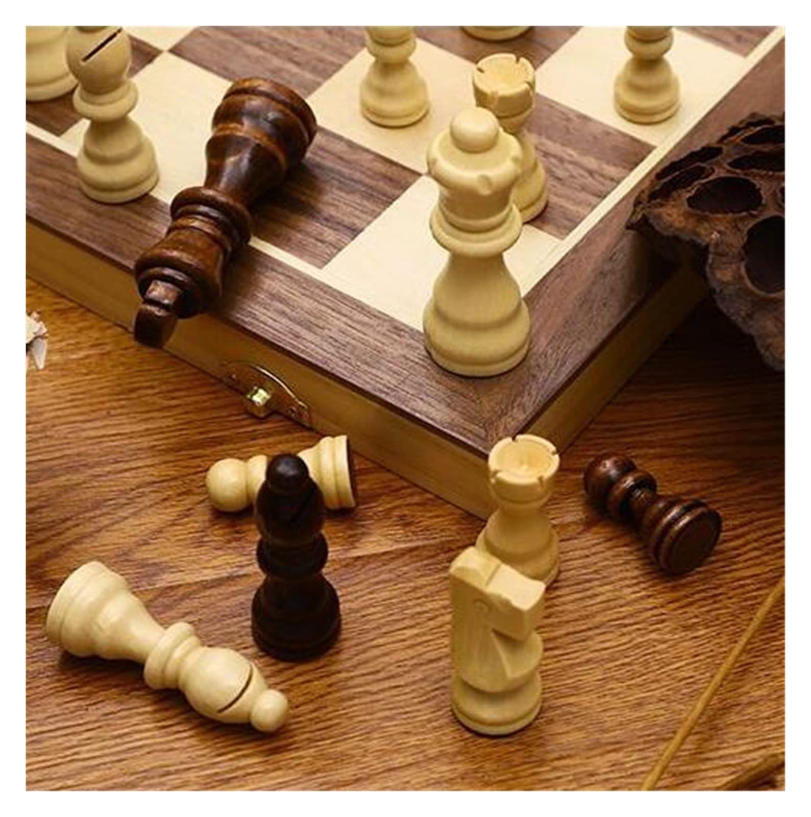 Set Di Scacchi Internazionale Scacchiere Pieghevoli In Legno Da 11 Pollici, Gioco Di Scacchi Da Viaggio Portatile Artigianale Per Torneo Per Principianti Scacchi Internazionali Scacchiera Professional
