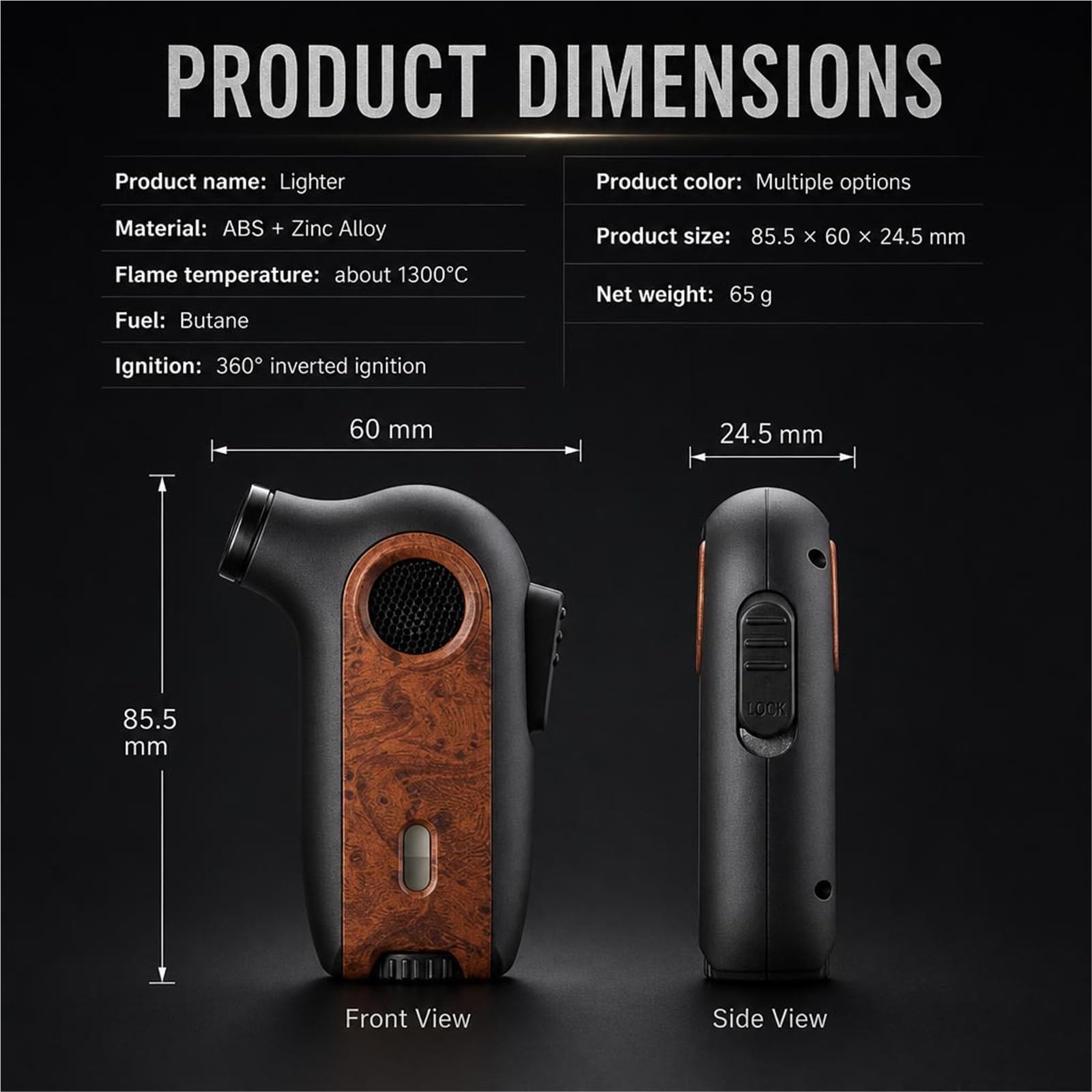Encendedor de butano, recargable, resistente al viento, llama de chorro, ajustable, para camping, barbacoa, uso al aire libre, perfecto para hombres y mujeres