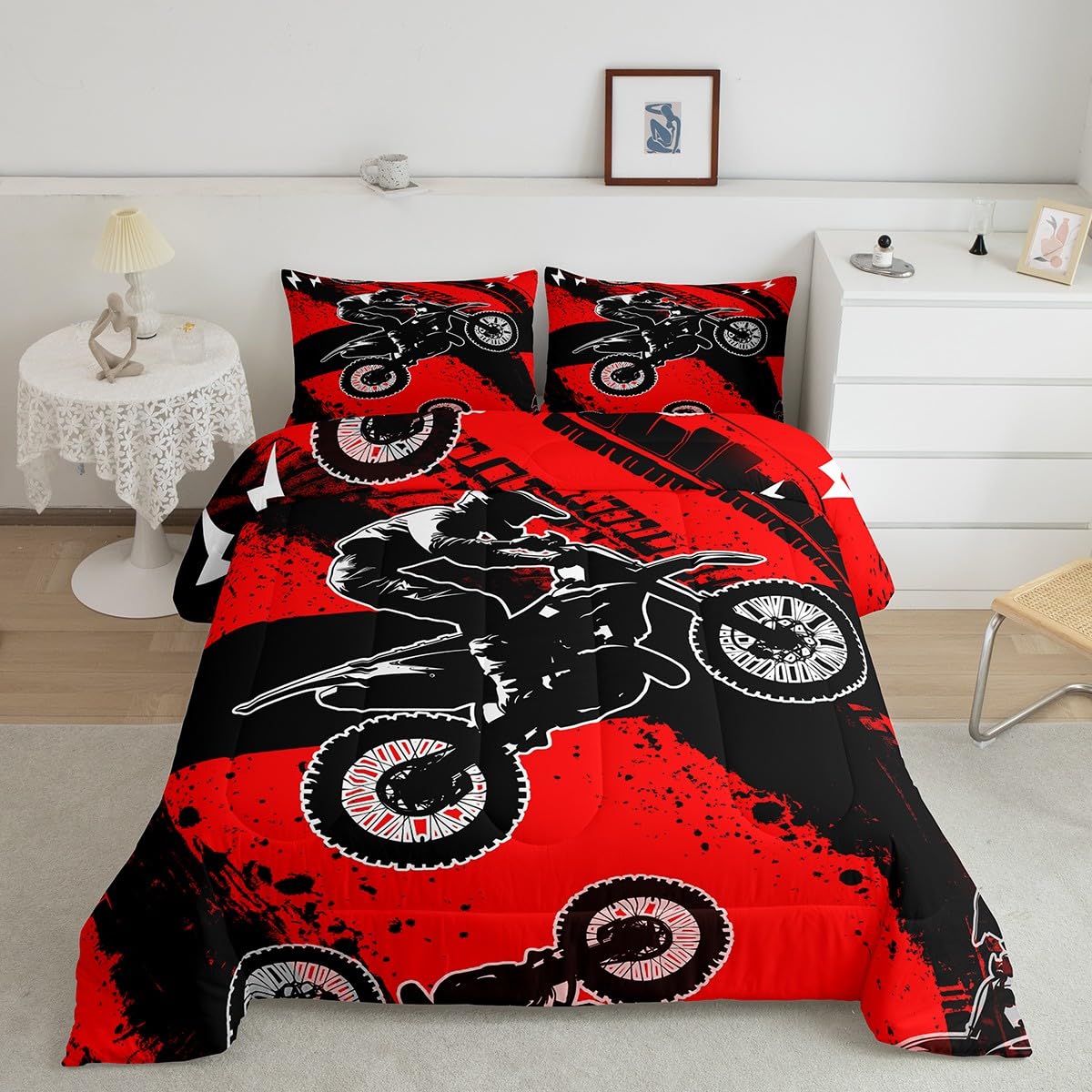 Ropa de cama de motociclista matrimonial para evitar sábanas aburridas