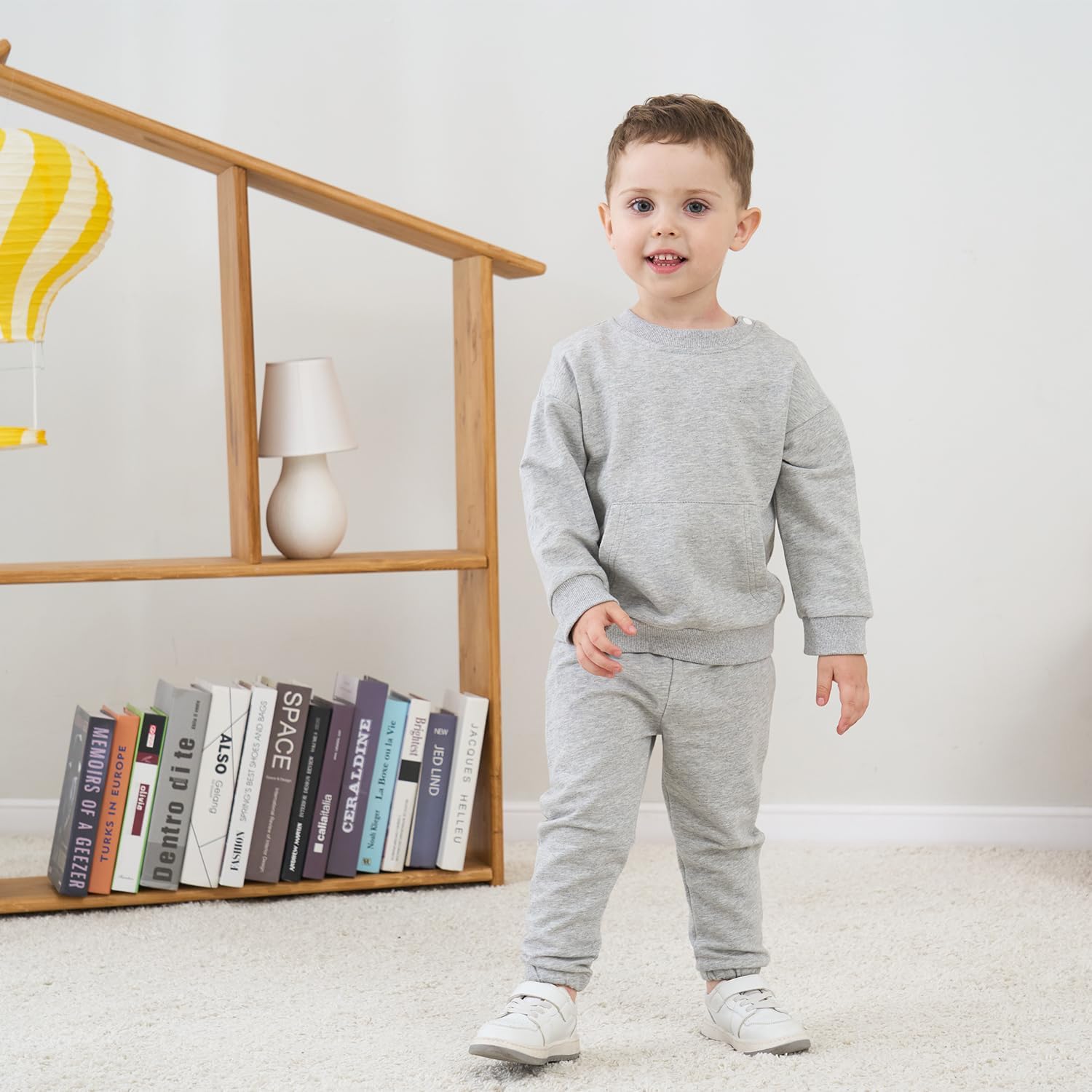 Fullfamous Baby and Toddler Boys 100% Cotton 2 Piece Long Sleeve Sweatshirt and Sweatpant Jogger Pants Set Newborn-4T - Image 2