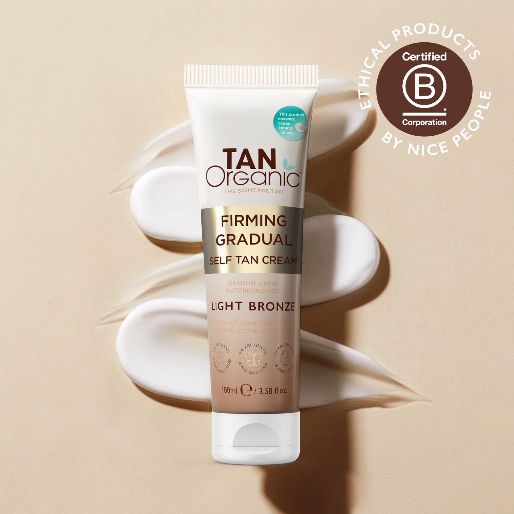 TanOrganic Crema autobronceadora gradual reafirmante de 100 ml