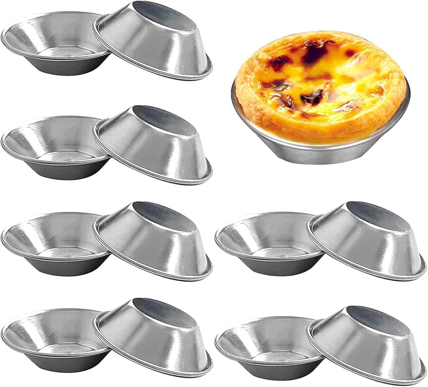 NPQ 12 Pcs Aluminium Egg Tart Mould NonStick Yorkshire Pudding Tray