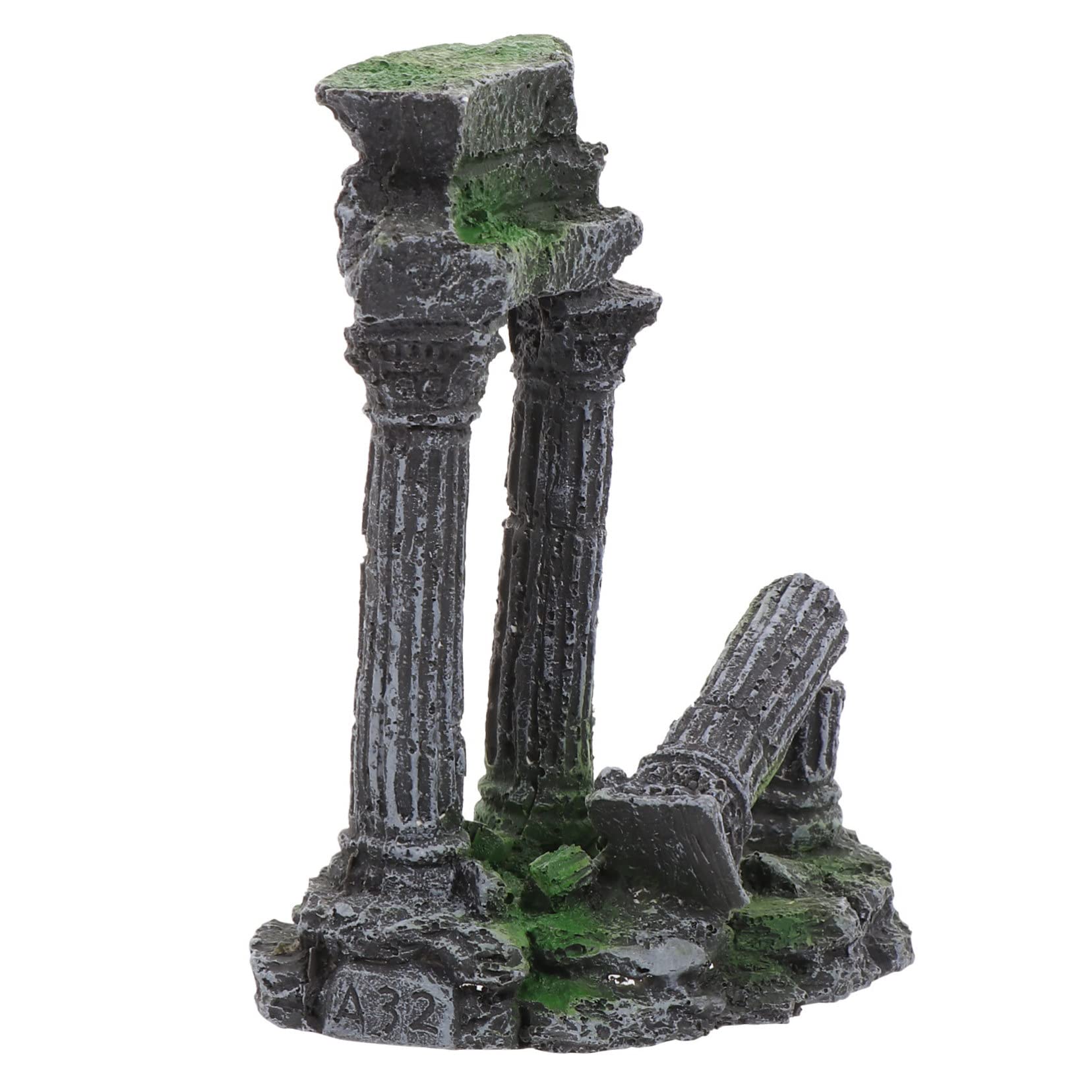 Yardwe Aquarium Decoration en Résine, Colonne Romaine pour Aquarium, Décor Paysager, Cachette pour Poissons et Reptiles, Usage Solide sous l'eau Couleur Aléatoire