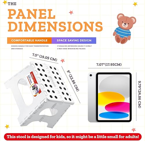 Miniatura 5 de ACSTEP Taburete plegable de 7.5 pulgadas, taburete plegable de altura para niños, taburete plegable de plástico de capacidad de 176 libras,
