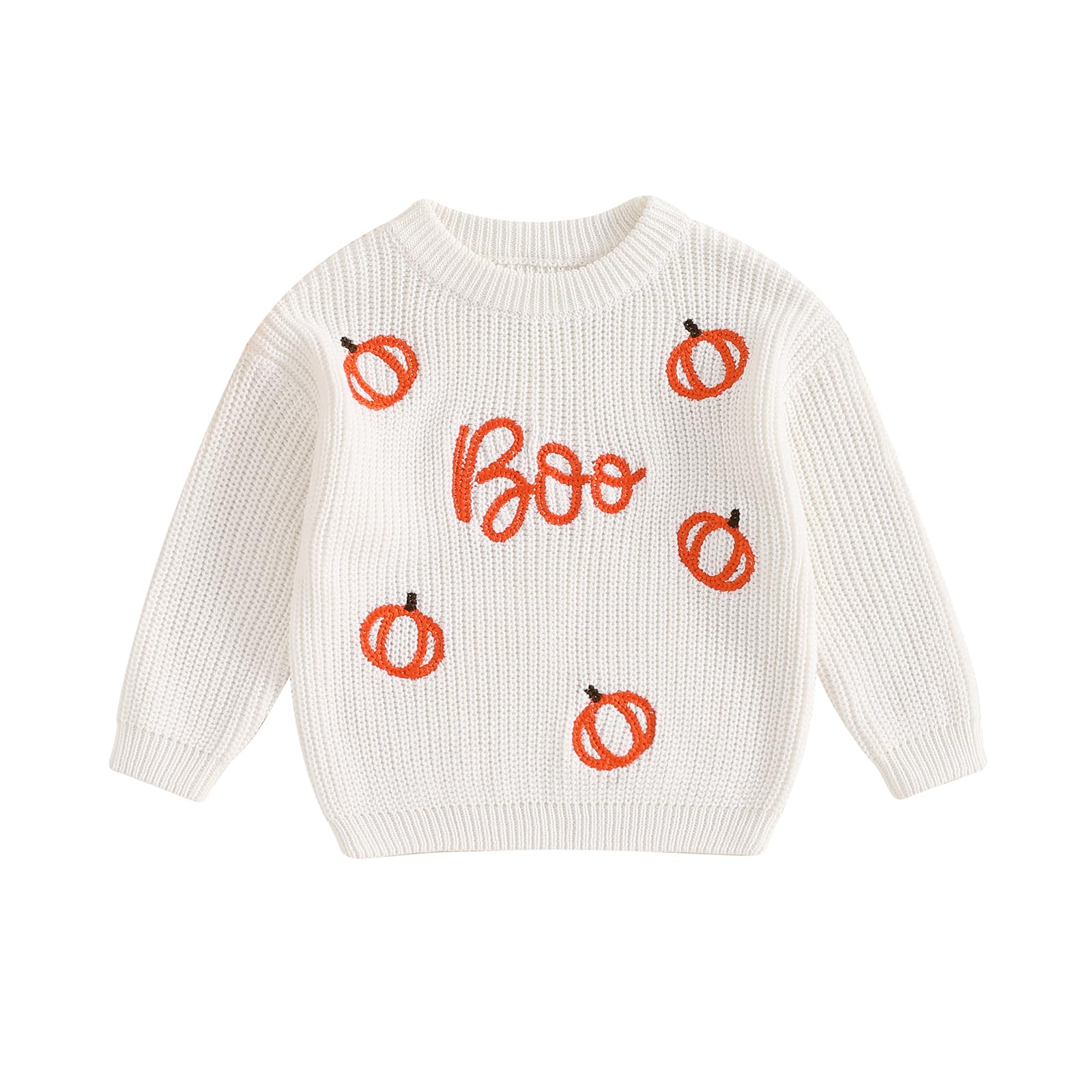 LSFYSZD Toddler Baby Girls Boys Halloween Pumpkin Sweaters Long Sleeve Crew Neck Winter Warm Knitwear Pullover Jumpers Top — view 75