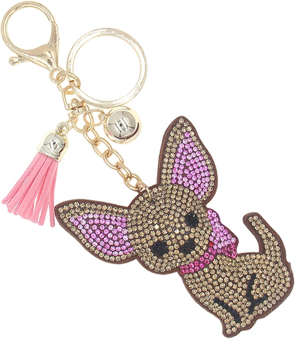 Key Chain Bag Charm โ Cute Sparkling Charm for Purses, Luggage, Suitcases, Diaper Bag, and Keys - Gift Box Included
